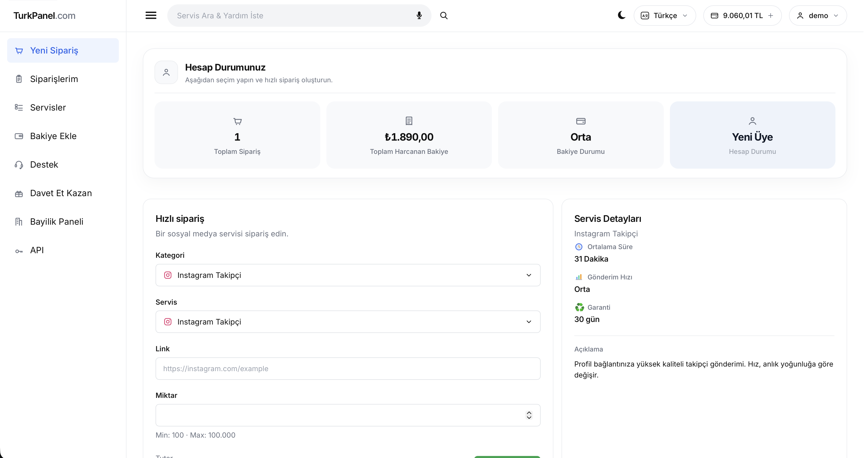 Gelişmiş Modern SMM Panel Script V1